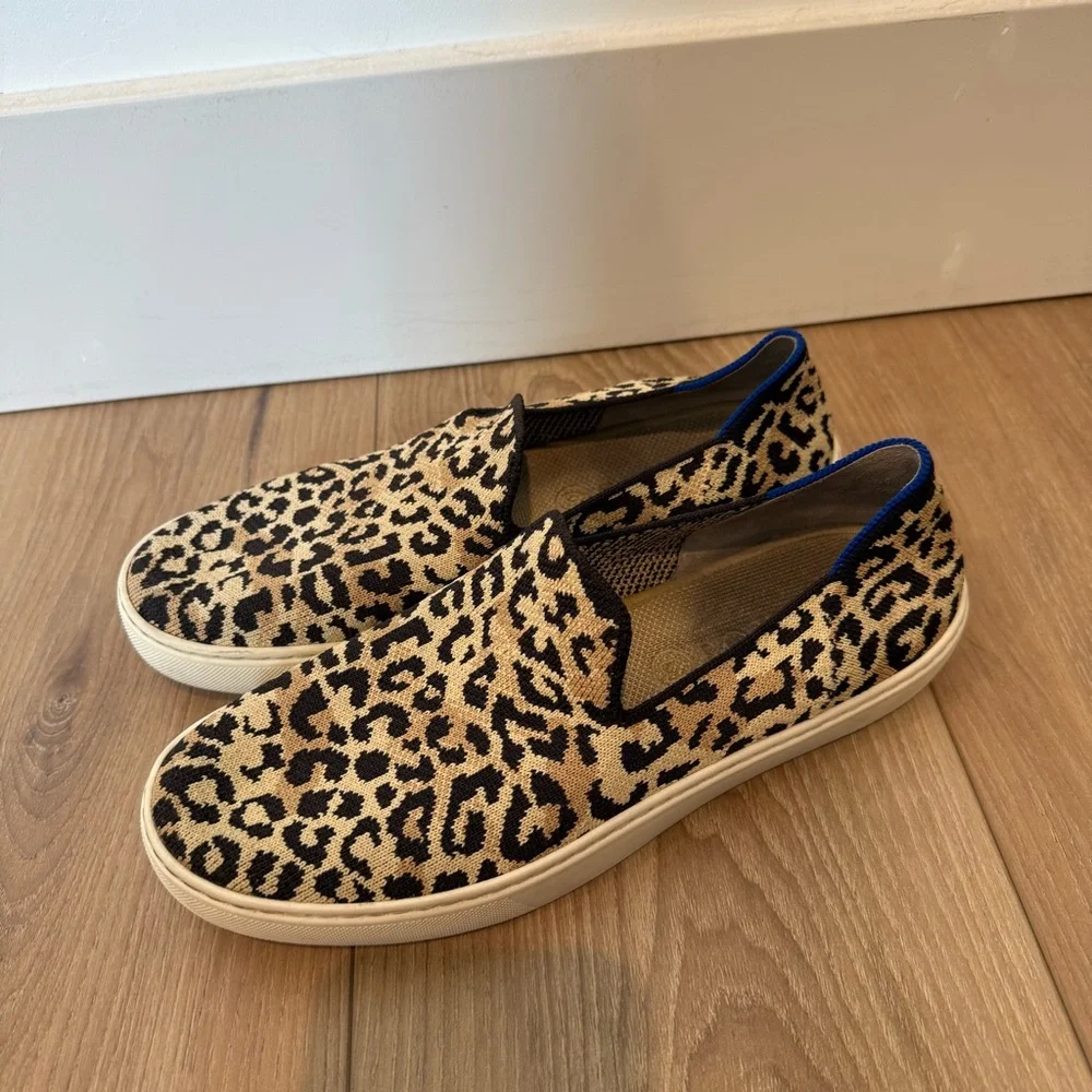 Rothy’s Leopard Print Slip-On Sneakers Womens Size 9 Casual Everyday Walking - Picture 3 of 8
